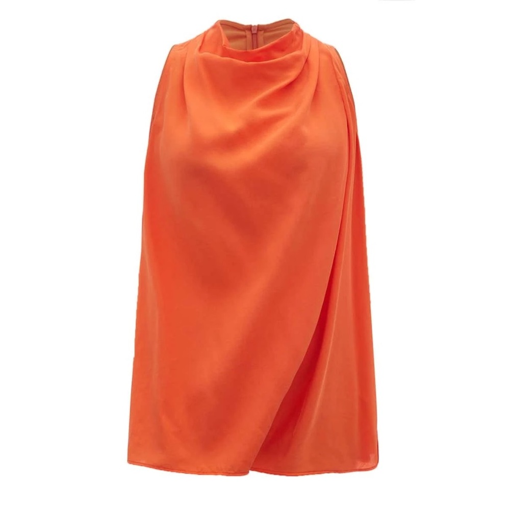 MOTF PREMIUM Lyocell Draped Cowl Neck Flowy Top Coral | XS | NWT